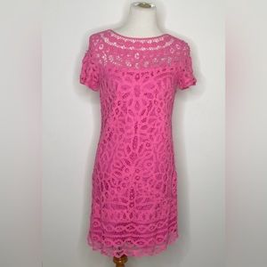Lilly Pulitzer- Pink Dress with Crochet Overlay